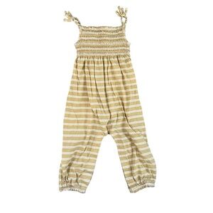 BabyGap Toddler Girl’s Tank Smocked Jumpsuit | Yellow Stripe | 18-24m